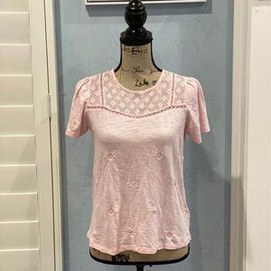 Caslon Pink Lace Top - Size XS